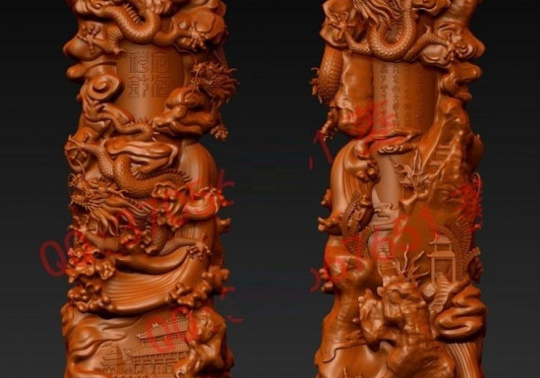 石雕龙柱高清三维模型（一）